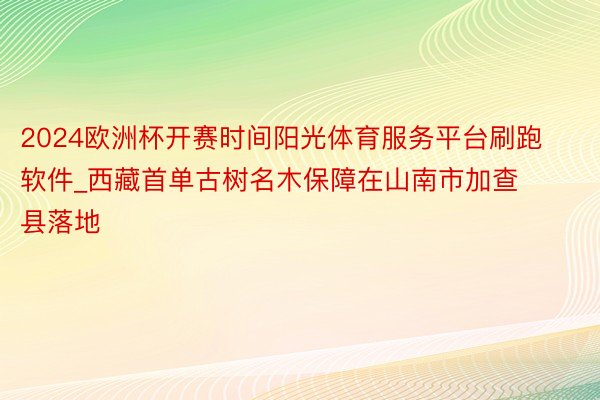 2024欧洲杯开赛时间阳光体育服务平台刷跑软件_西藏首单古树名木保障在山南市加查县落地