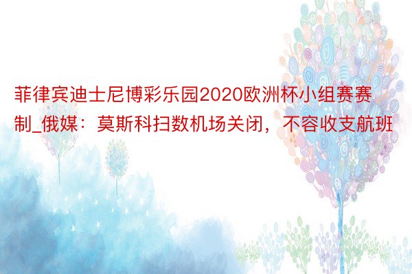 菲律宾迪士尼博彩乐园2020欧洲杯小组赛赛制_俄媒：莫斯科扫数机场关闭，不容收支航班